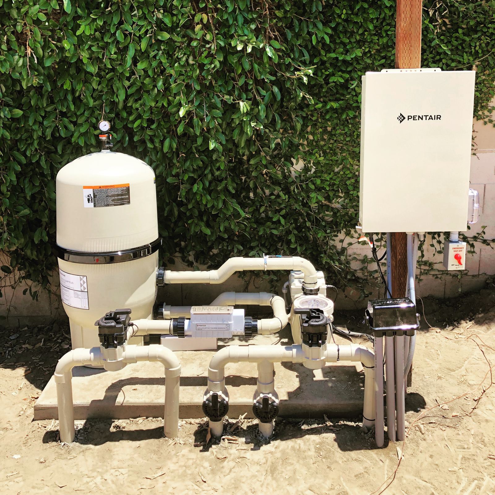 Clean pool equipment pad installation